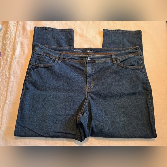 Style & Co women's size 24W dark wash jeans with stretch, EUC - Picture 2 of 6